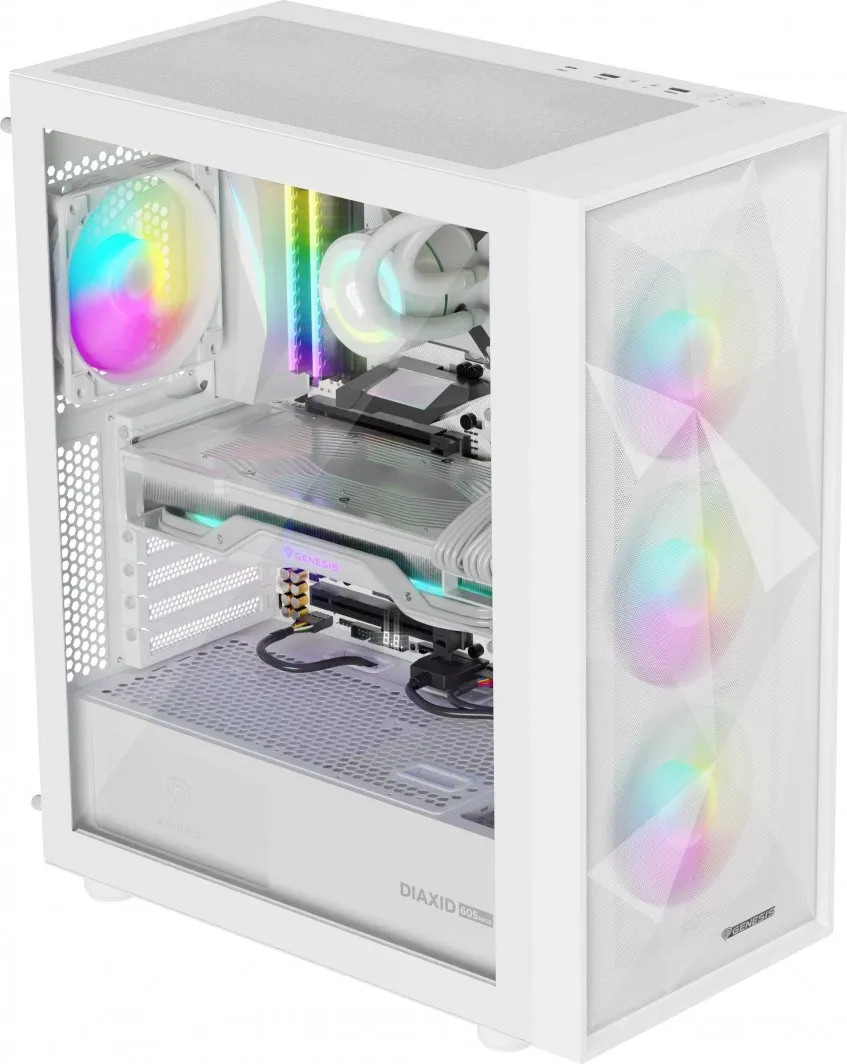 Kasë për PC Genesis DIAXID 605 ARGB, e bardhë - 5
