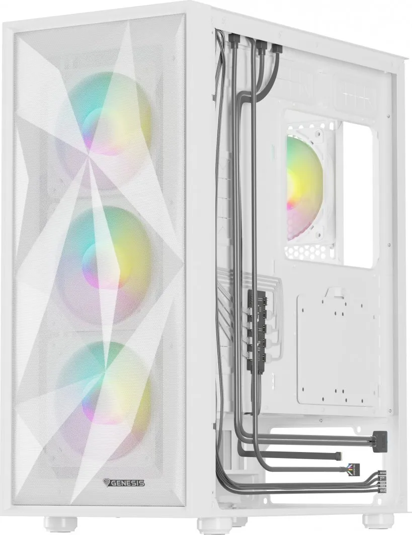 Kasë për PC Genesis DIAXID 605 ARGB, e bardhë - 9