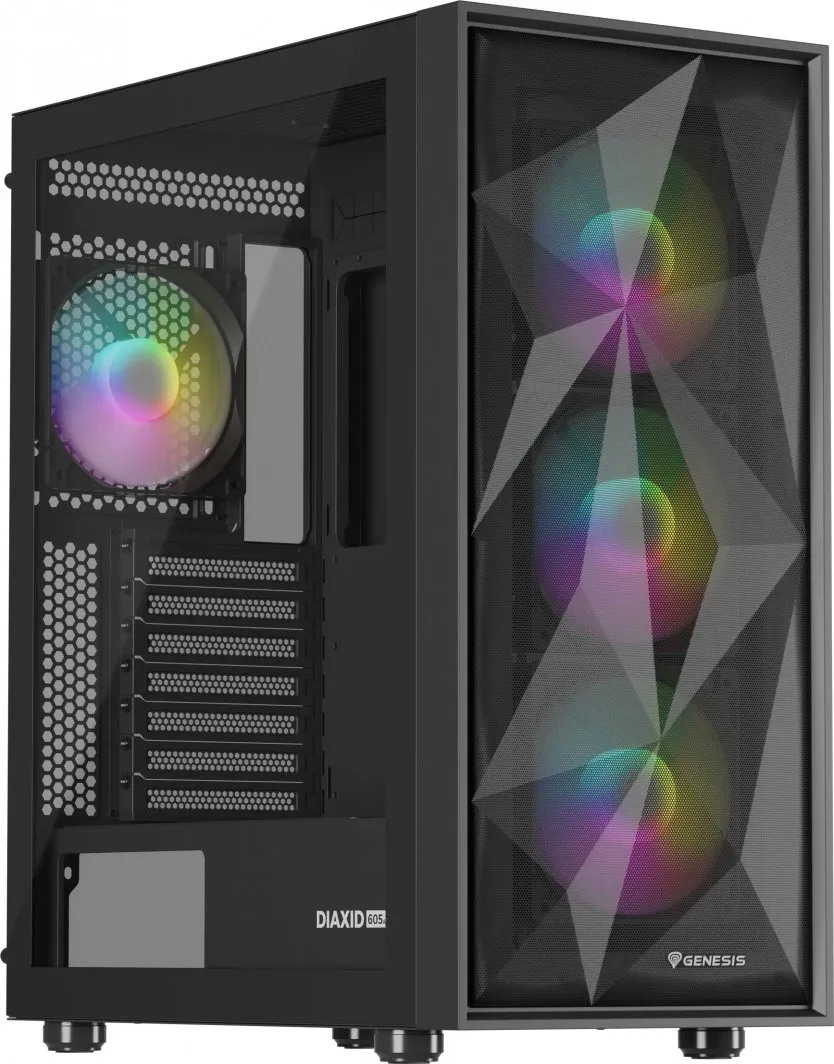 Kasë Genesis Diaxid 605 ARGB, e zezë, Midi Tower - 2