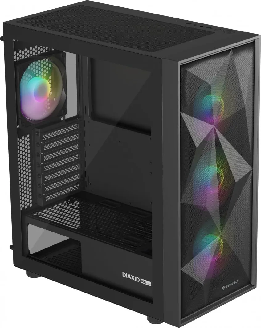 Kasë Genesis Diaxid 605 ARGB, e zezë, Midi Tower - 4