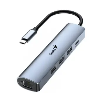 USB Hub Genius UH-545, 4 porte, 1xUSB-C/3xUSB 3.0, RJ-45, e hritë