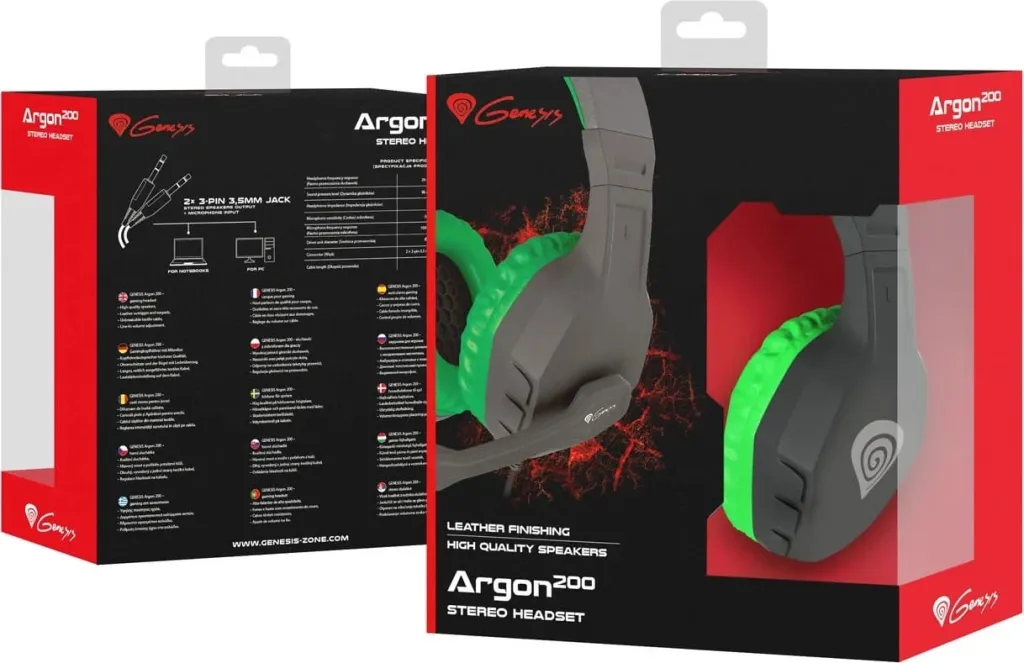 Kufje Genesis Argon 200 (NSG-0903), të zeza/ gjelbra - 5