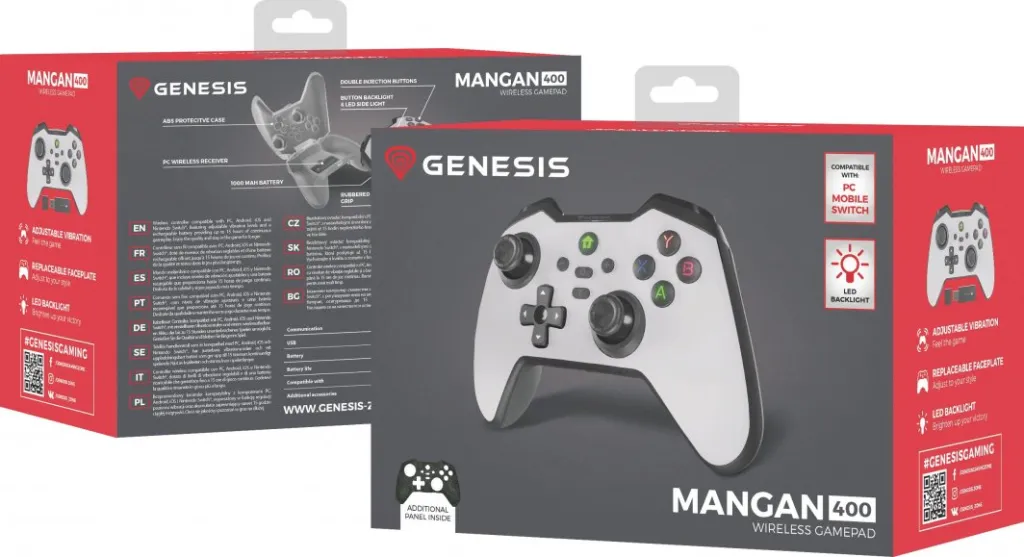 Kontroller Genesis Mangan 400, wireless, i bardhë - 15