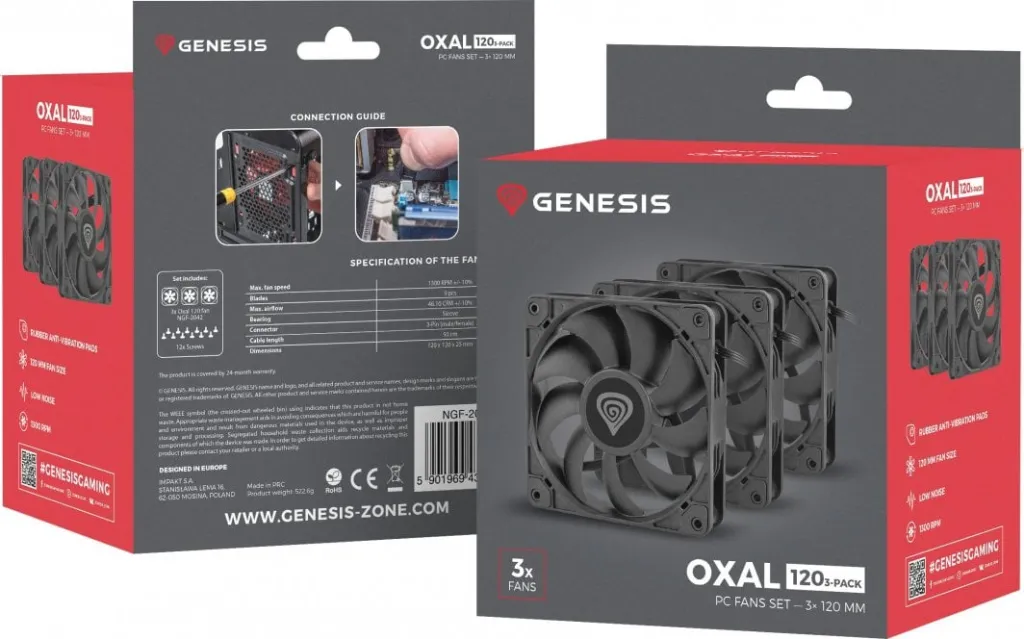 Ftohës Genesis Oxal 120 Black 3-pack (NGF-2043) - 5