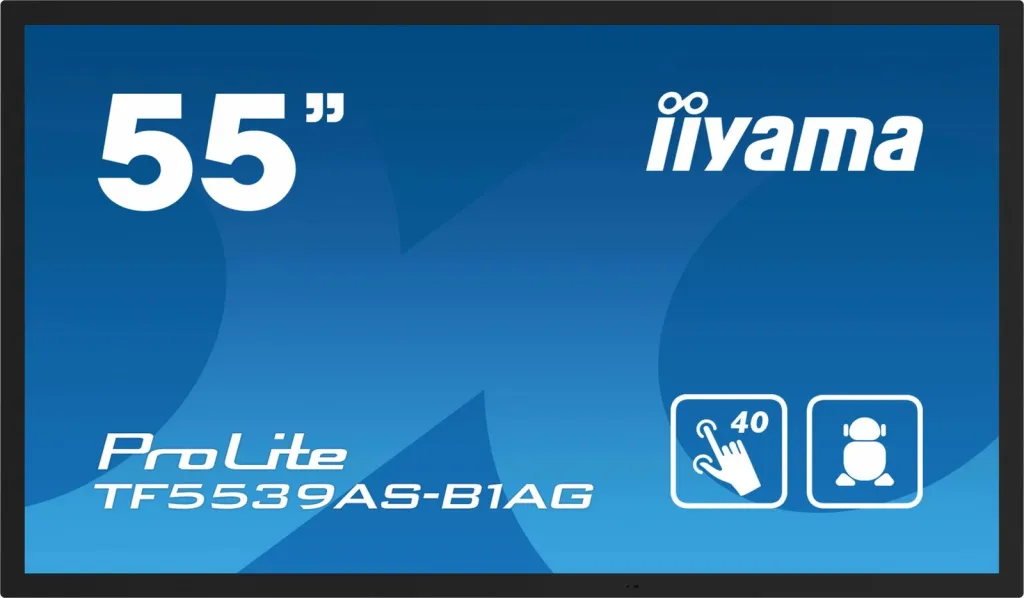 Ekran interaktiv iiyama TF5539AS-B1AG, 54.6", 4K, LED - 2