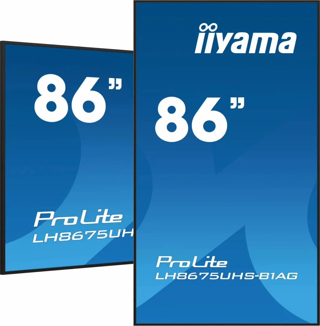 Ekran digjital iiyama LH8675UHS-B1AG, 86", 4K UHD, Wi-Fi - 1