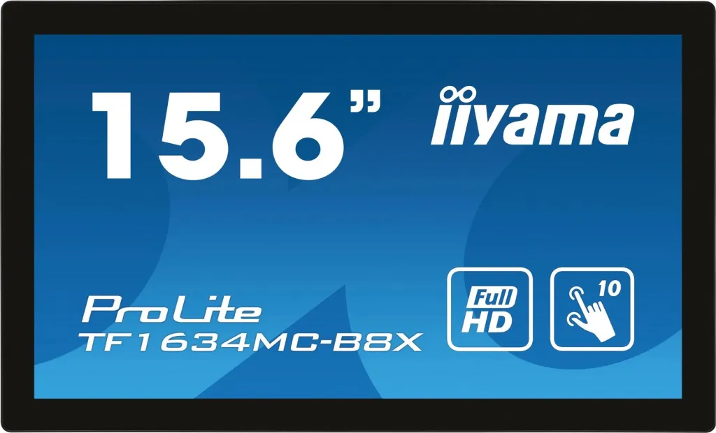 Monitor iiyama ProLite TF1634MC-B8X, 15.6", Full HD, LED, e zezë - 2