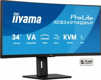 Monitor iiyama ProLite XCB3497WQSNP B1, 34" UltraWide QHD, LED, i zi