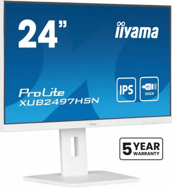Monitor Iiyama ProLite XUB2497HSN W2, 23.8", Full HD IPS, i bardhë