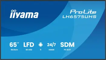Ekran profesional Iiyama LH6575UHS-B2AG, 65", 4K Ultra HD, Wi-Fi, i zi