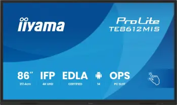 Ekran interaktiv iiyama ProLite TE8612MIS 86 inç 4K UHD touch, i zi