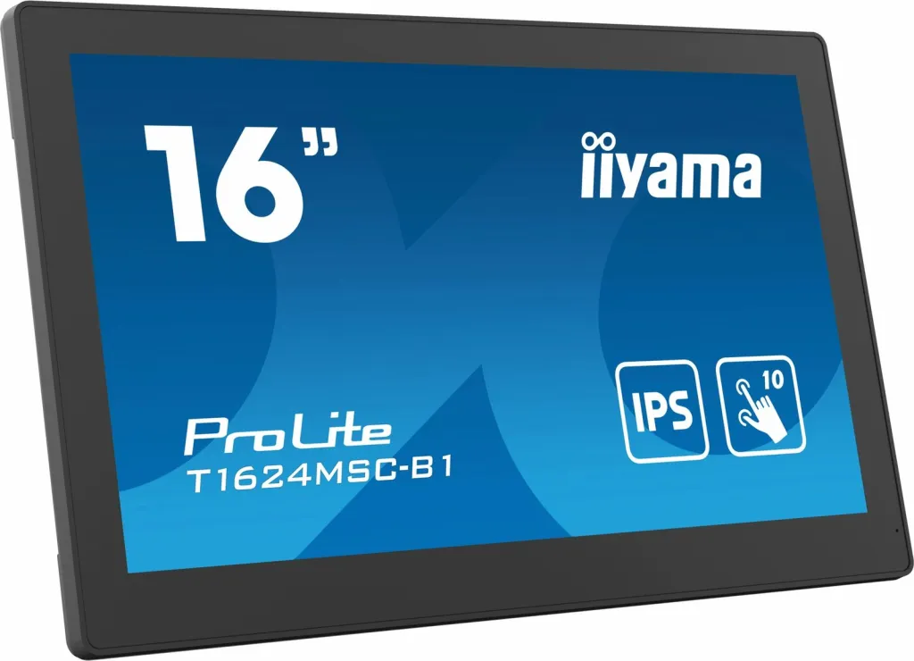 Monitor iiyama T1624MSC-B1, 15.6 inç, Full HD, IPS, Touchscreen, i zi - 2