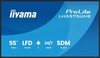 Ekran i madh iiyama ProLite LH5575UHS-B2AG 55 inç 4K UHD, i zi