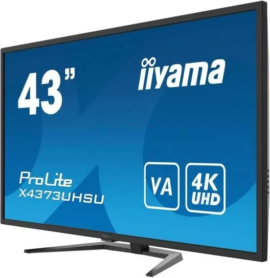 Monitor iiyama ProLite X4373UHSU-B1 43" 4K UHD VA PbP USB hub e zezë - 2