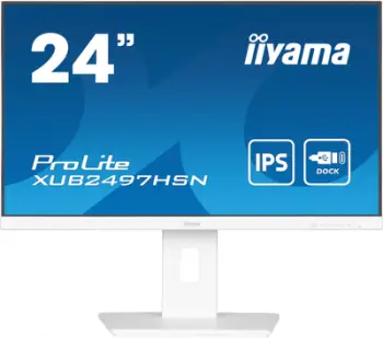 Monitor IIYAMA XUB2497HSN-W1 24" IPS, dok USB-C, i bardhë