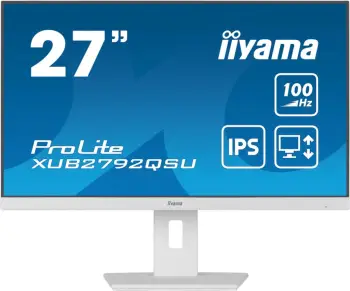 Monitor Iiyama ProLite XUB2792QSU W6, 27", 2560 x 1440 WQHD, i bardhë