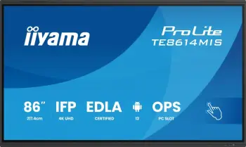 Ekran interaktiv Iiyama ProLite TE8614MIS B2AG, 86", 4K Ultra HD, i zi