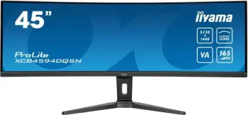 Monitor iiyama ProLite XCB4594DQSN-B1 45" DQHD 5120x1440, VA 1500R, 165Hz, USB-C dock me KVM, e zezë