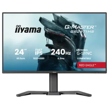 Monitor gaming Iiyama G-Master Red Eagle GB2471HS-B1, 24", 240Hz, i zi
