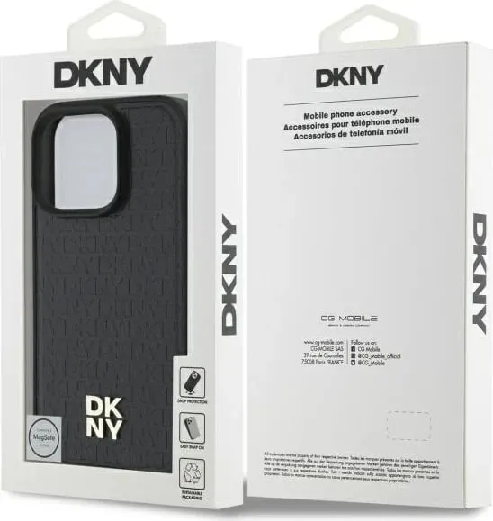 Mbështjellës DKNY Repeat Pattern Stack Logo MagSafe për iPhone 16, i zi - 2