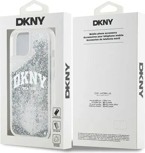 Mbulesë telefoni DKNY Liquid Glitter Big Logo për iPhone 15 Pro 6.1", TPU PC, e bardhë - 2