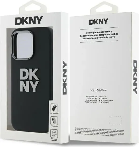 Mbështjellës DKNY Liquid Silicone Metal Logo për iPhone 16 Pro Max, i zi - 2