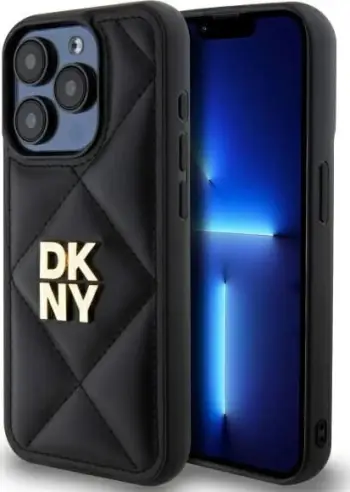 Mbështjellës DKNY Quilted Stack Logo për iPhone 15 Pro Max, Bezhe
