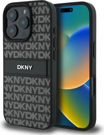 Mbështjellës DKNY Texture Pattern Tonal Stripe për iPhone 16, i zi