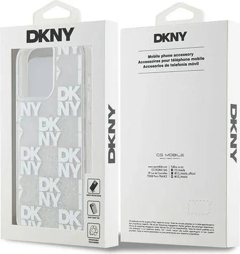 Mbështjellës DKNY Liquid Glitter Multilogo për iPhone 15 Pro Max, Bardhë - 2