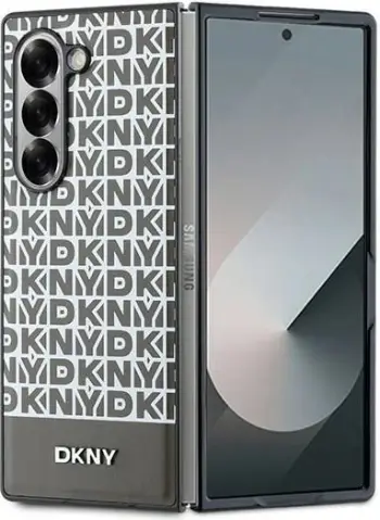 Mbështjellës DKNY Repeat Pattern Bottom Stripe për Samsung Galaxy Z Fold 6, Kafe