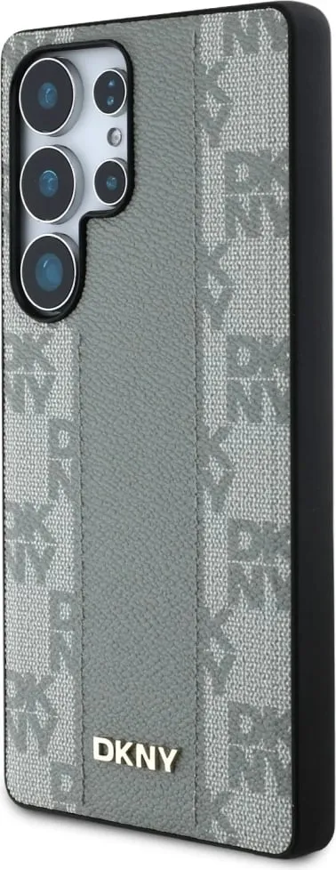 Mbështjellës DKNY Leather Checkered Pattern MagSafe për Samsung Galaxy S25 Ultra, Gri - 2