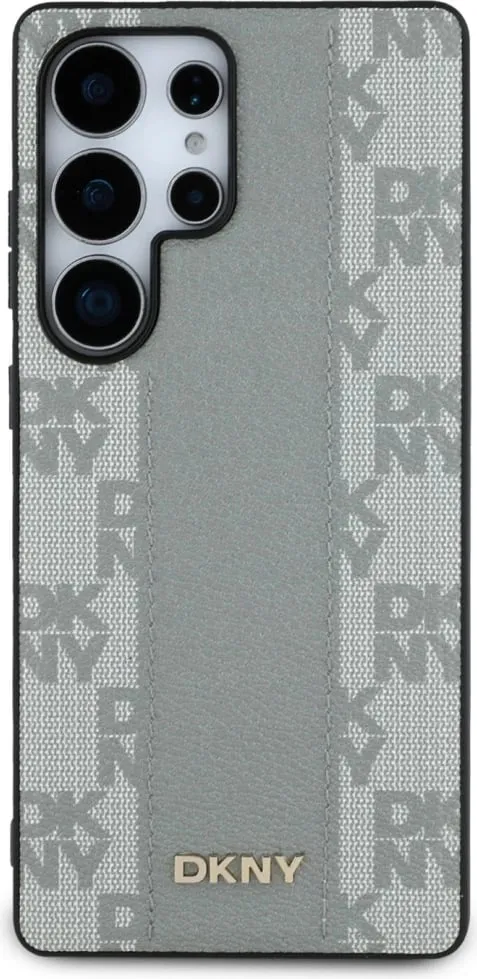 Mbështjellës DKNY Leather Checkered Pattern MagSafe për Samsung Galaxy S25 Ultra, Gri - 3