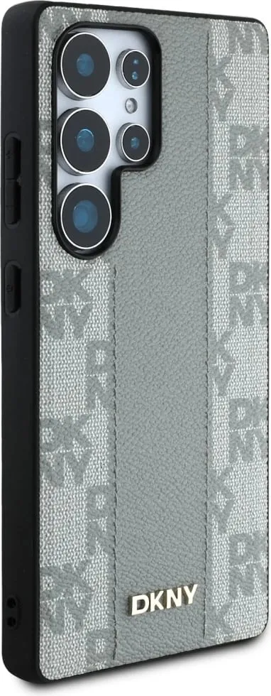 Mbështjellës DKNY Leather Checkered Pattern MagSafe për Samsung Galaxy S25 Ultra, Gri - 4