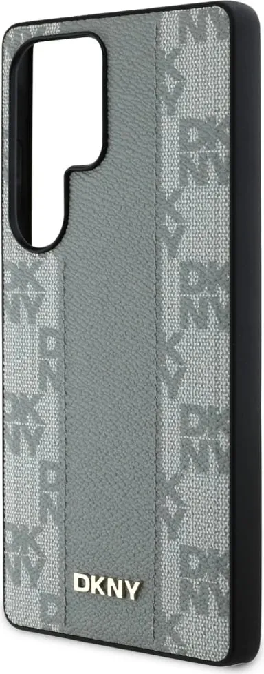 Mbështjellës DKNY Leather Checkered Pattern MagSafe për Samsung Galaxy S25 Ultra, Gri - 6
