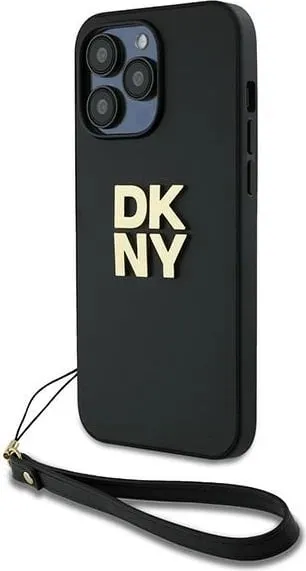 Mbështjellës DKNY Wrist Strap Stock Logo për iPhone 14 Pro Max, i zi - 1
