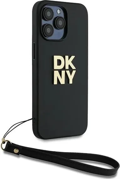 Mbështjellës DKNY Wrist Strap Stock Logo për iPhone 14 Pro Max, i zi - 3