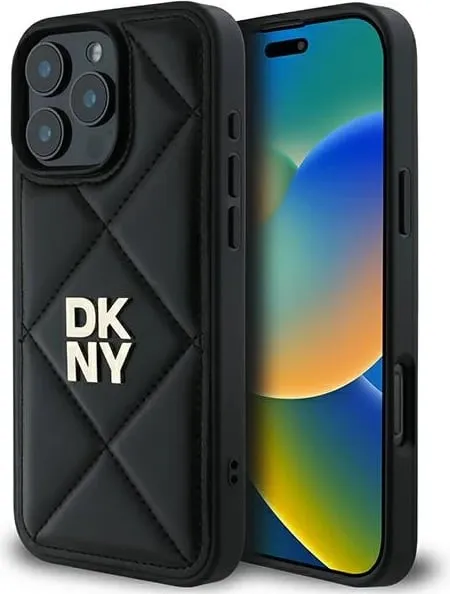 Mbështjellës DKNY Quilted Stack Logo për iPhone 16 Pro Max, i zi - 1
