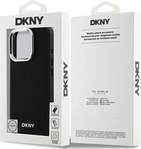 Mbështjellës DKNY Plain Silver Logo MagSafe për iPhone 16 Pro Max, i zi - 2