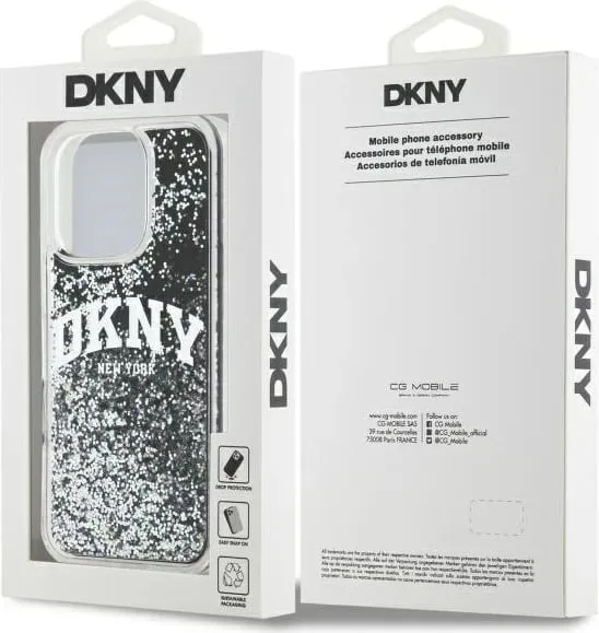 Mbështjellës DKNY Liquid Glitter Arch Logo për iPhone 16 Pro Max 6.9", i zi - 2