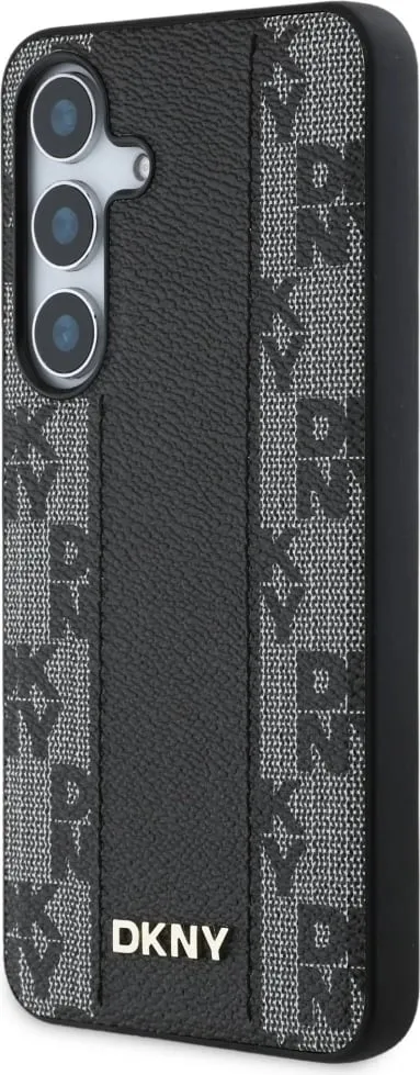 Mbështjellës DKNY për Samsung Galaxy S25, me MagSafe, Lëkurë, Checkered Pattern, Zi - 2