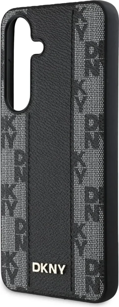 Mbështjellës DKNY për Samsung Galaxy S25, me MagSafe, Lëkurë, Checkered Pattern, Zi - 6