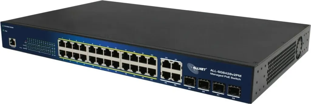 Switch ALLNET ALL-SG8428V2PM, Managed, L2, Gigabit Ethernet, PoE, Rack mounting - 1