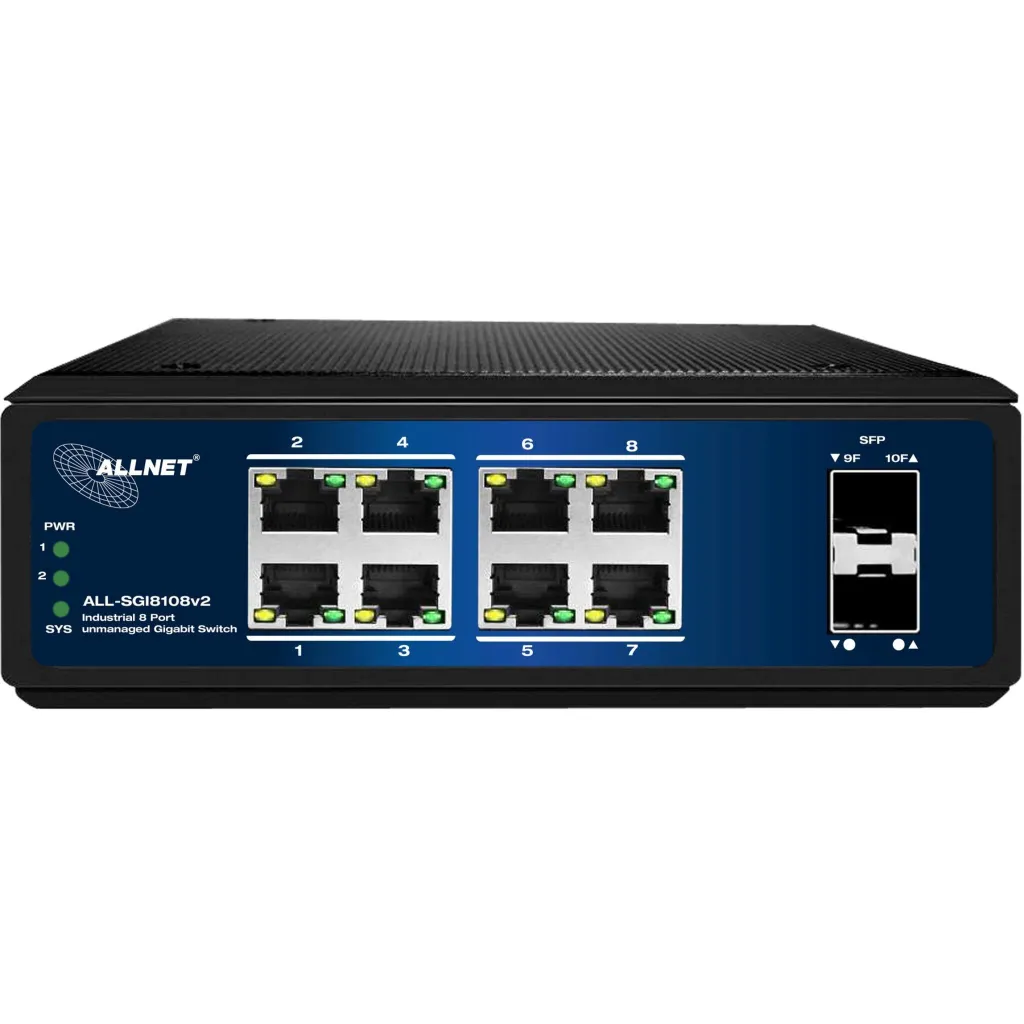 Switch ALLNET ALL-SGI8108v2, 8+2 porte, industrial - 1