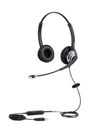 Kufje Plusonic ALLNET 8805-8.2MS, me kabllo, për zyrë/qendër thirrjesh, ngjyrë e zezë