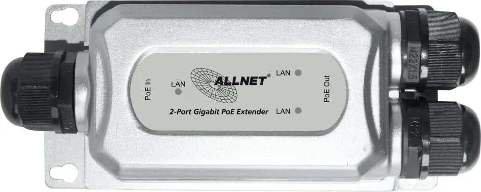 Repeater rrjeti ALLNET ALL-PR2013O-30W, 1000 Mbit/s, Ethernet LAN, e zezë, argjend - 1