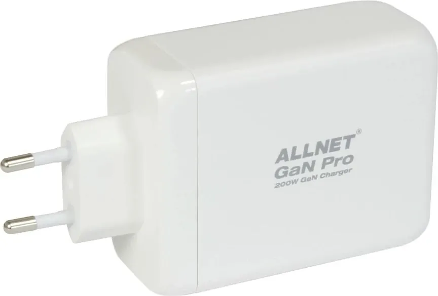Adapter ALLNET GaN Pro 200W, 1x USB Typ-A QC, 3x USB Typ-C, EU Plug - 3