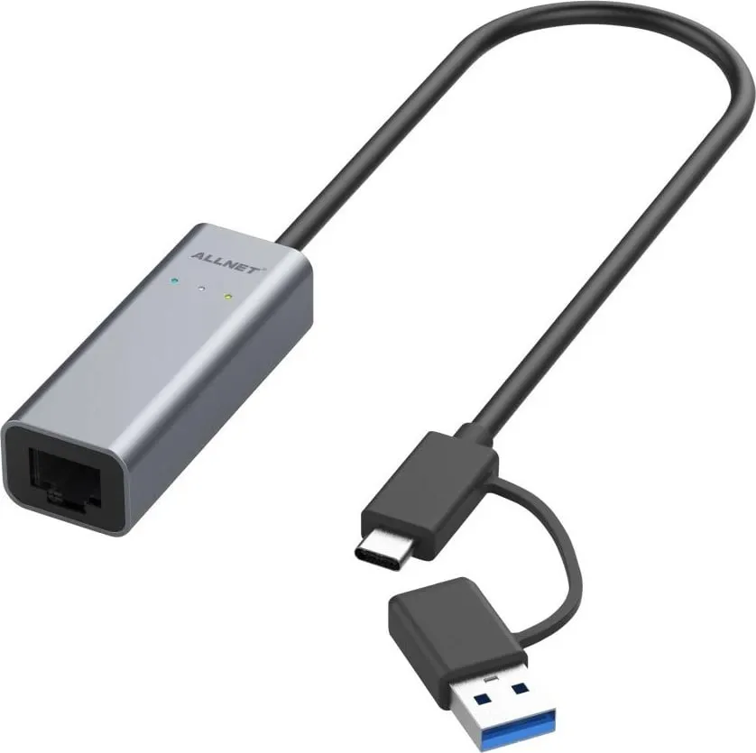 Adapter Ethernet ALLNET USB 3.0 Typ-C&A, 2.5 Multi-Gigabit LAN - 1