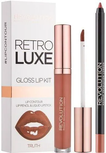 Set për buzë Revolution Retro Luxe Kits Metallic, 3 copë - 1