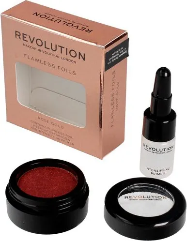 Hije për sy Makeup Revolution Flawless Foils Metallic + Rose Gold Base - 1