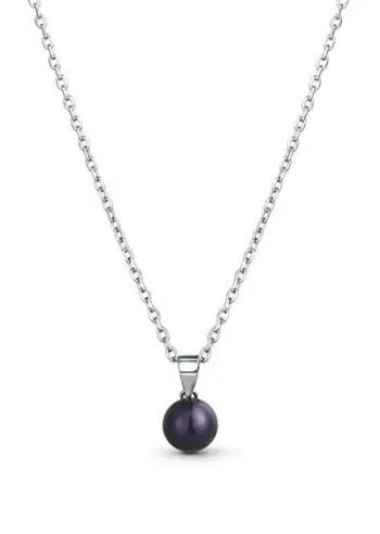 Qafore për femra JwL Luxury Pearls JL0836, 45 cm, e argjendtë/zezë